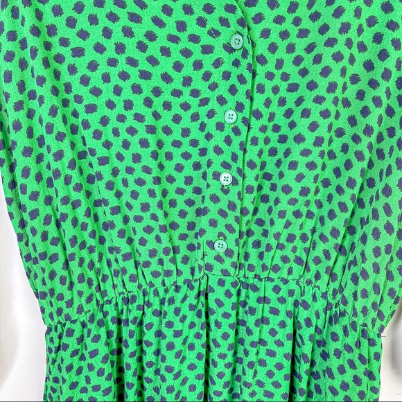 Banana Republic Balloon Sleeve Fit and Flare Dress Green SP - Picture 4 of 7